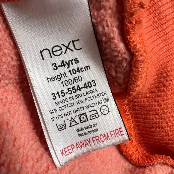 Next Sweatshirt Kids Toddler 3-4 Rainbow Orange Crew - Picture 4 of 4